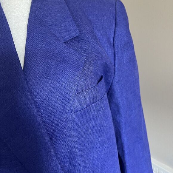 Vintage David N Petites Women’s Blazer 100% Linen Purple Size 10 - Picture 7 of 12